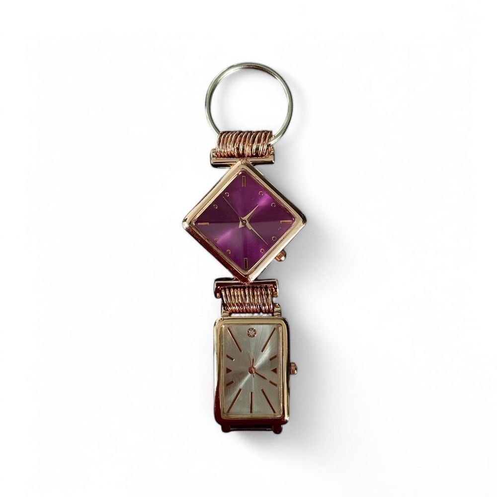 Dual-Face Keychain Watch